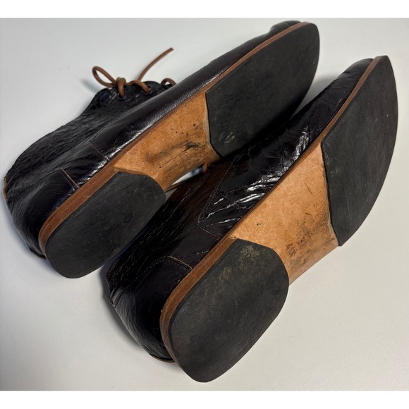 Cydwoq Brown Distressed Leather Lace Up Ankle Boots Women's Size 41.5 Handmade - Picture 4 of 11